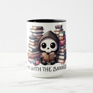 Watercolor Grim Reaper Book Lover  Mug