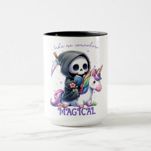 Watercolor Grim Reaper Book Lover  Mug