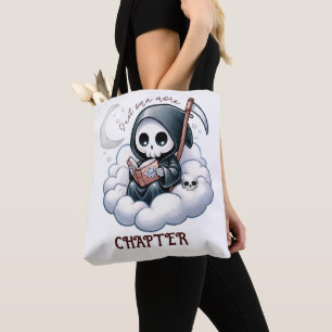 Watercolor Grim Reaper Book Lover  Tote Bag