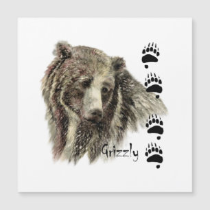 Watercolor Grizzly Bear Wildlife Nature Art