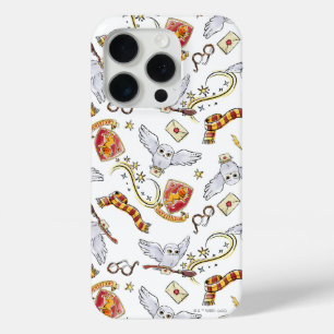 Watercolor GRYFFINDOR™ Hedwig Pattern iPhone 15 Pro Case