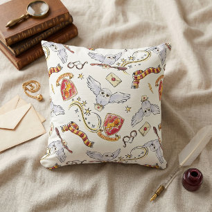 Watercolor GRYFFINDOR™ Hedwig Pattern Cushion