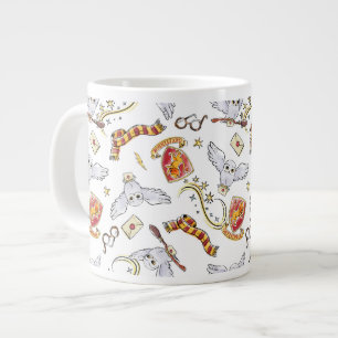 Watercolor GRYFFINDOR™ Hedwig Pattern Large Coffee Mug