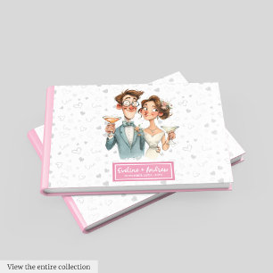 Watercolor Guest Book Funny Wedding Quirky Couple