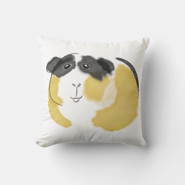 Watercolor Guinea Pig Cushion (Front)