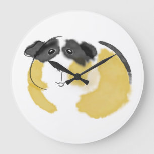 Watercolor Guinea Pig Large Clock