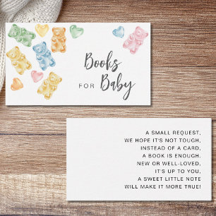 Watercolor Gummy Bears Baby Shower Books For Baby Enclosure Card