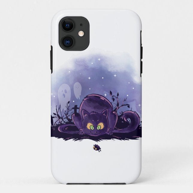 Watercolor Halloween Cat Case-Mate iPhone Case (Back)