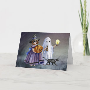 Watercolor Halloween Kids Card