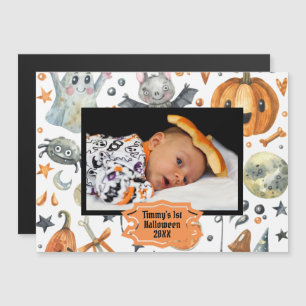 Watercolor Halloween Photo Frame Magnetic Invitation