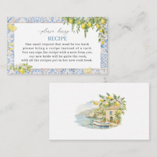 Watercolor Hand Drawn ciao bambino lemons Recipe Enclosure Card