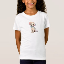 Watercolor Hand Drawn Puppy With Powder Blue Bow