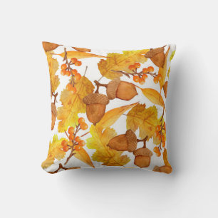 watercolor hand drawn seamless pattern of autumn f cushion