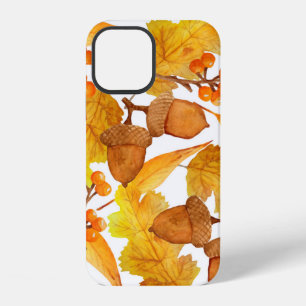 watercolor hand drawn seamless pattern of autumn f iPhone 12 case