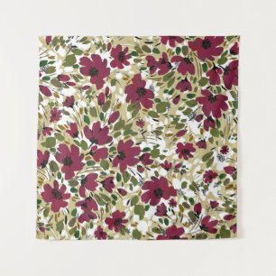 Watercolor hand drawn seamless pattern with beauti tapestry