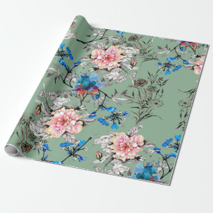 Watercolor hand drawn seamless pattern with beauti wrapping paper
