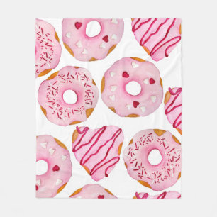 Watercolor hand drawn seamless pattern with pink s fleece blanket