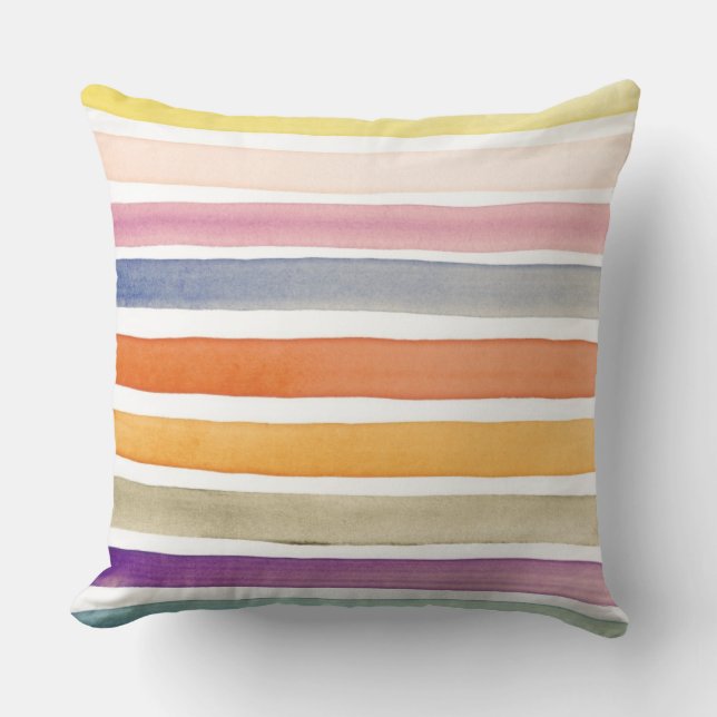 Watercolor hand painted brush strokes, banners. cushion (Front)