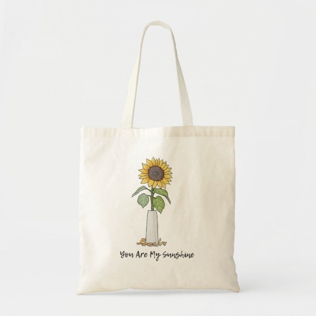 Watercolor Hand-painted Farmhouse Sunflower Vase  Tote Bag (Front)