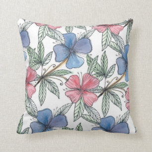 watercolor hand painted flower pillow