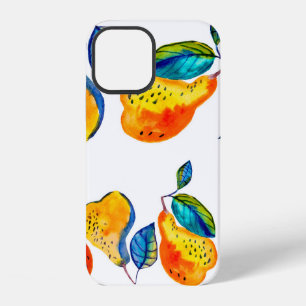 Watercolor hand painted pears in seamless border. iPhone 12 case