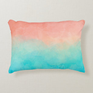 Watercolor. Hand-painted shades, textured banner d Decorative Cushion