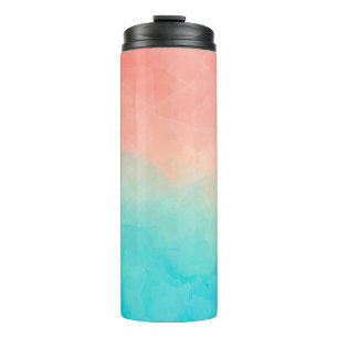 Watercolor. Hand-painted shades, textured banner d Thermal Tumbler