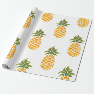 Watercolor hand painted with exotic fruits seamles wrapping paper