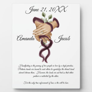 Watercolor Handfasting Art Wedding Keepsake Plaque