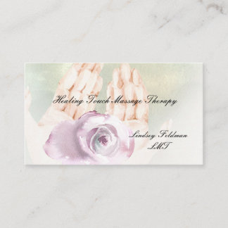 Watercolor Hands Massage Therapist Business Card