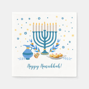 Watercolor Hanukkah Holiday Napkin