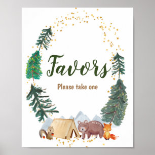 Watercolor Happy Camper 1st Birthday Favour Sign