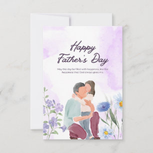 Watercolor Happy Father's Day Card - Personalised
