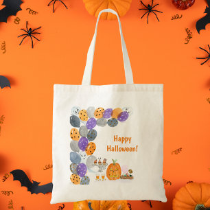 Watercolor Happy Halloween Costume Party Tote Bag