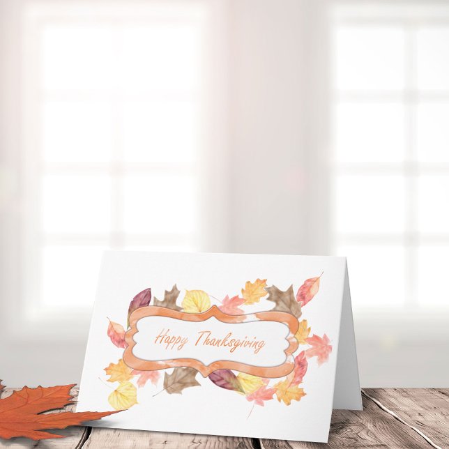 Watercolor Happy Thanksgiving Holiday Card (Creator Uploaded)
