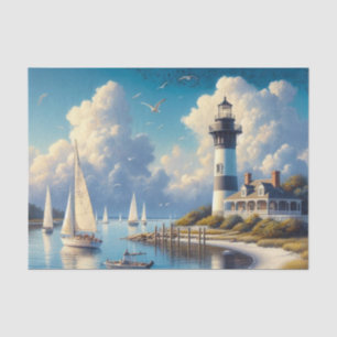 Watercolor Harbour Town Lighthouse Tissue Paper