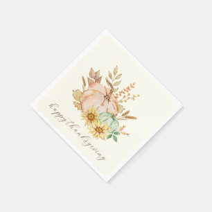 Watercolor Harvest Customisable Thanksgiving  Napkin