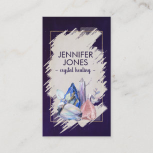 Watercolor Healing Crystals Business Card