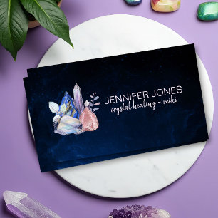 Watercolor Healing Crystals Business Card