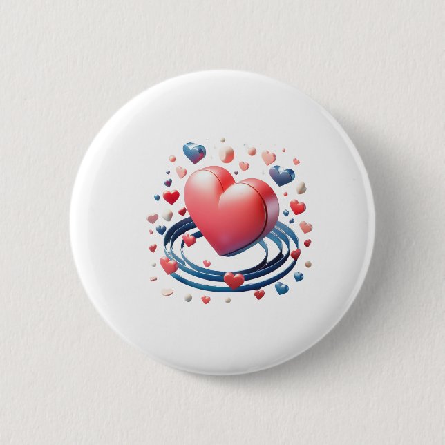 Watercolor Heart - Button - Fall in love (Front)