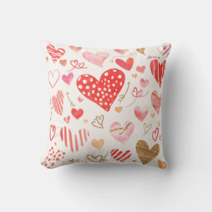 watercolor heart  cushion