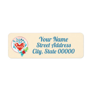Watercolor Heart Custom Return Address Label