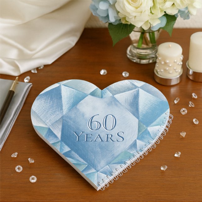 Watercolor Heart Diamond 60th Marriage Anniversary Notebook (Creator Uploaded)