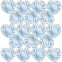 Watercolor Heart Diamonds Cute Pastel Blue Wedding