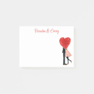 Watercolor Heart Fashion Girl Couple Post-it Notes