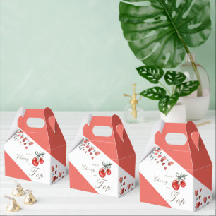 Watercolor Heart Floral Cherry On Top Baby Shower Favour Box