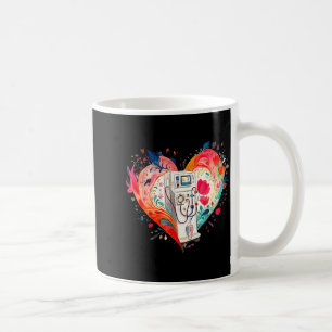 Watercolor Heart Floral Dialysis Nurse Nephrology Coffee Mug