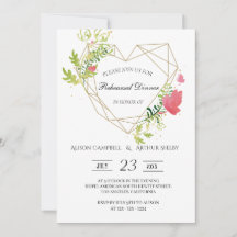 Watercolor Heart Floral Frame Rehearsal Dinner
