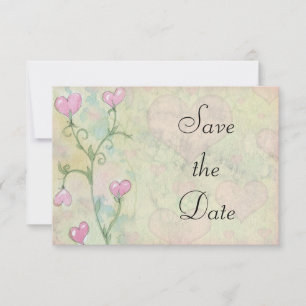 Watercolor Heart Flowers Valentine's Wedding Invitation