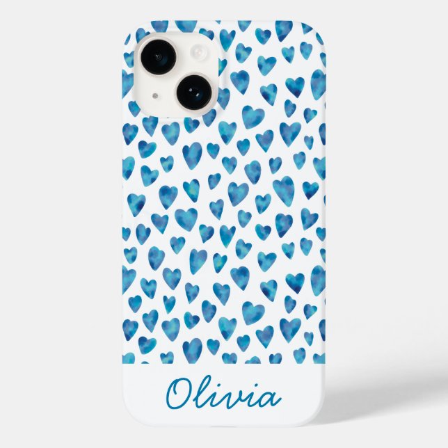 Watercolor Heart Girly First Name Case-Mate iPhone Case (Back)